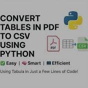 Convert PDF Tables To CSV In Python Tabula Pandas Tutorial Step By Step