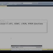 Sql Lesson 6 LEFT RIGHT LTRIM RTRIM Functions