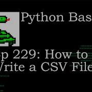 Python Basics Write To CSV Files
