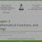 Chapter 3 Mathematical Functions And Strings