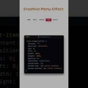 Creative Menu Hover Effects HTML CSS Animated Navigation Webdevelopment Htmlcss Coding