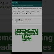 Remove Trailing Leading Spaces In String Python Shorts Python Programming Coding