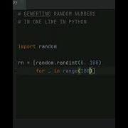 Generating RANDOM Numbers In One Line In Python Coding Programming Python