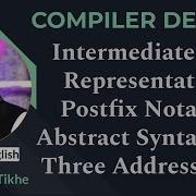 Intermediate Code Representation Postfix Notation Abstract Syntax Tree Three Address Code