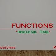 Oracle PLSQL Functions