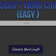 Vanilla Javascript Word Counter Easy