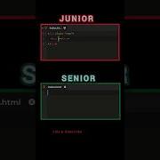 Junior Vs Senior Developer In HTML Coding Shorts2025 Vscode Coding Shorts Webdevelopment