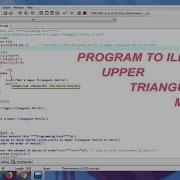 Program Illustrate The Upper Triangular Matrix Concept With The Program In C