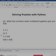 Solving Puzzles With Python Python And The Two Numbers
