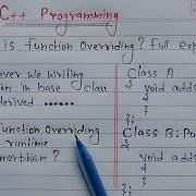 Function Overriding In C Learn Coding