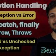 Exception Handling FULL Tutorial In Telugu From Scratch Real Time Examples