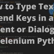 How To Type Text Or Send Keys In An Element Or Dialog Box In Selenium Python