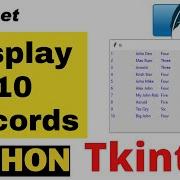 Tkinter Label To Display 10 Rows Of Data From SQLite Database Student Table Using SELECT LIMIT Query