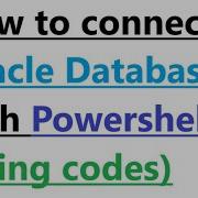How To Connect Oracle With Powershell