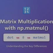 Matrix Multiplication In NumPy Dot Vs Vs Matmul Explained