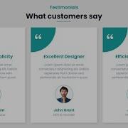 Animated Testimonials Section Using Only HTML CSS
