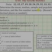 TI84 One Variable Statistics Overview