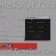 After Effects Scripting Tutorial Script Template Combination
