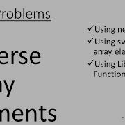 Array 49 Reverse Array Elements Using New Array Using Swapping Elements Using Library Func