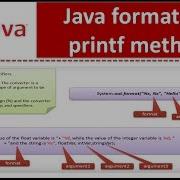 Java Format And Printf Methods Java Tutorial