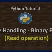 Python Binary Files Read Operation File Handling