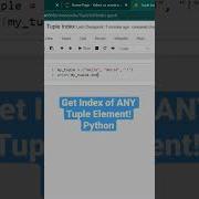 Get Index Of Any Tuple Element In Python Shorts Python Programming Coding
