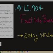 LeetCode 904 Fruit Into Baskets Sliding Window