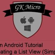 Xamarin Android Tutorial 2 1 How To Create A Simple List View On Android ListView