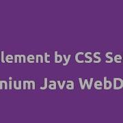 Find Element By CSS Selector Selenium Java