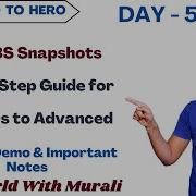 Day 5 AWS EBS Snapshots Explained Free AWS Course 30 Days Cloud Aws Techworldwithmurali