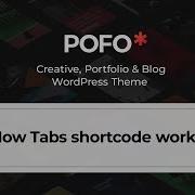 POFO WordPress Theme How Tabs Shortcode Work