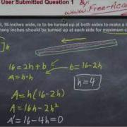 Optimization Practice Problem Optimizing A Rain Gutter Calculus