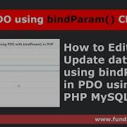 PHP PDO Using BindParam CRUD 3 How To Edit Update Data Using BindParam Function In PDO PHP