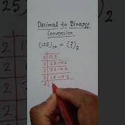 Decimal To Binary Conversion Shorts Binary Trending Viral