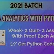 Data Analytics With Python Week 2 Answers 2021 NPTEL