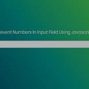 How To Prevent Numbers In Input Field Using Javascript Sourcecode