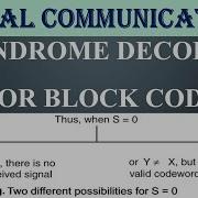 Syndrome Decoding For Linear Block Codes