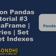 3 Python Pandas Tutorial DataFrame Series Set Reset Indexes