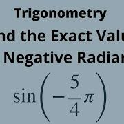 Trigonometry Finding The Exact Value In Negative Radians