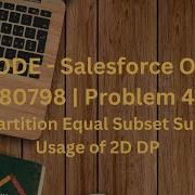 Leetcode 416 Partition Equal Subset Sum Salesforce OA Medium