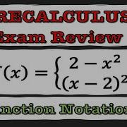 Precalculus EXAM REVIEW Function Notation Operations On Functions