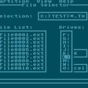 Atari 8 Bit Text Mode UI File Selector