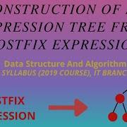 Construction Of Expression Tree From Postfix Expression