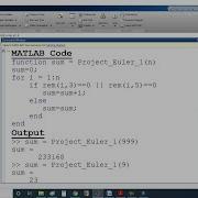 Project Euler In MATLAB Problem 1 Multiples Of 3 Or 5 Below 1000
