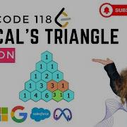 Leetcode 118 Pascal S Triangle Python FAANG Interview Questions Coding Leetcodesolutions