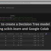 How To Create A Decision Tree Model Using Scikit Learn And Google Colab