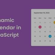 Create A Dynamic Calendar In HTML CSS JavaScript Calendar In JavaScript