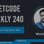 Maximum Population Year LeetCode 1854 LeetCode Weekly 240 Java Hindi