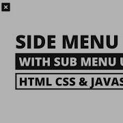 Sidebar Menu With Sub Menu Using HTML CSS JavaScript