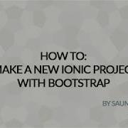 Create A New Ionic Project Add Bootstrap